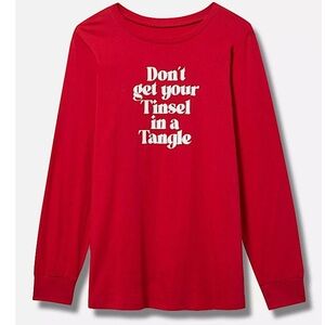 Torrid Red Long Sleeve Tee Christmas Holiday Top